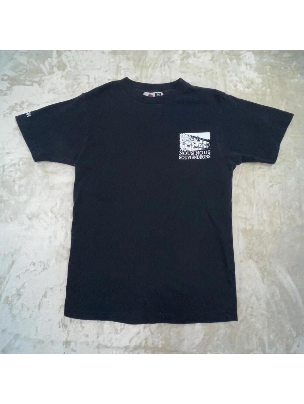 Canadian LEGION Black T-Shirt “Nous Nous Souviendrons” Armistice 1918 Size M